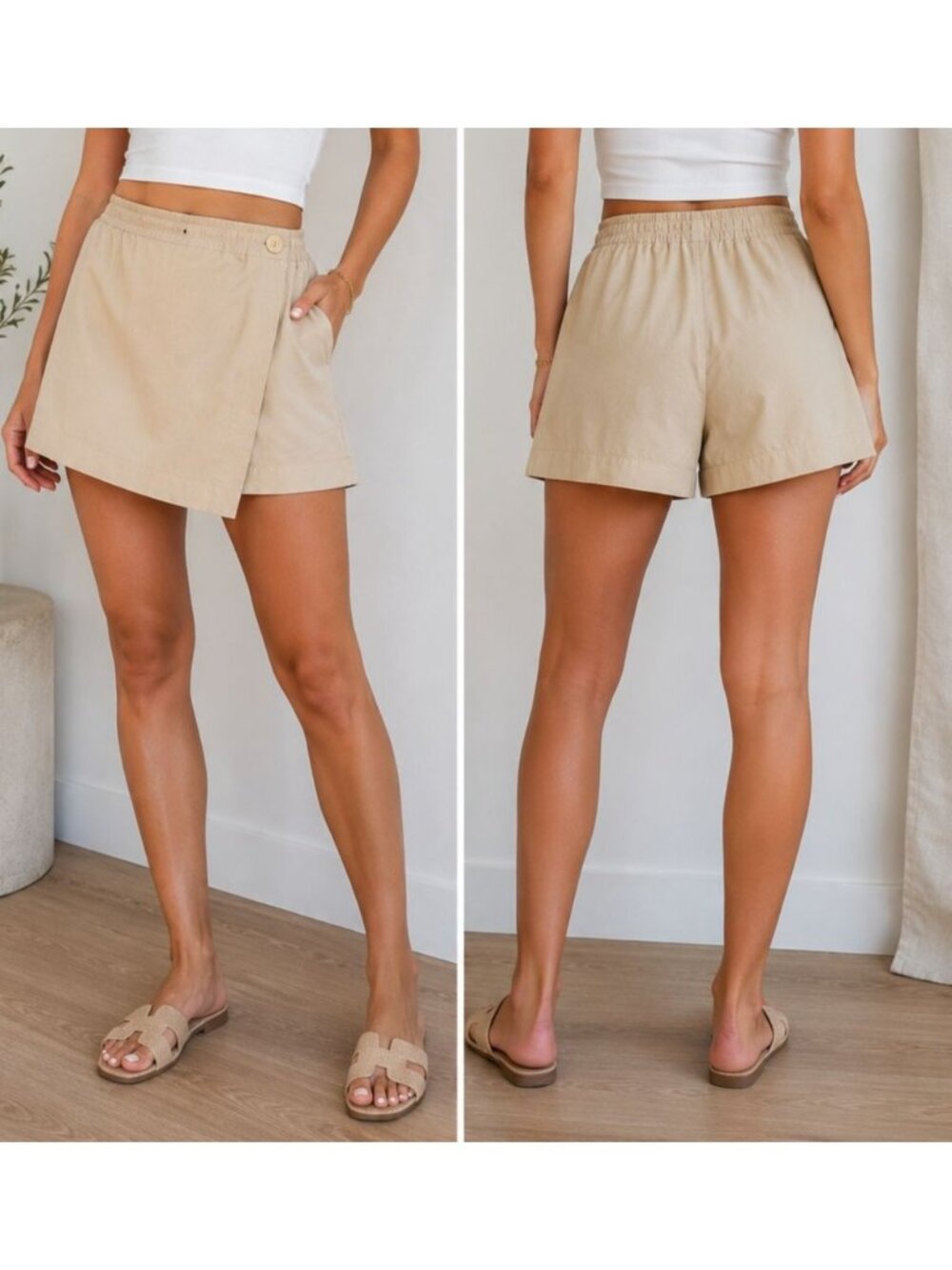 Jones New York  Sport Women Skort Size 16 Beige 100% COTTON